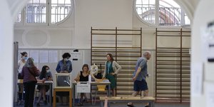 Εκλογικό κέντρο στο Στρασβούργο, 12 Ιουνίου 2022