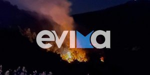 Φωτιά ξέσπασε από κεραυνό στην Εύβοια