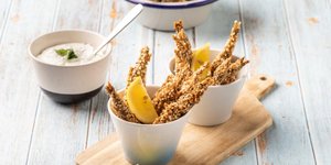 Γαύρος με κρούστα από σουσάμι