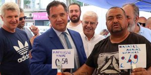 Ο Άδωνις Γεωργιάδης σε λαϊκή αγορά