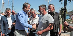 O Κυριάκος Μητσοτάκης σε περιοδεία στην Κω
