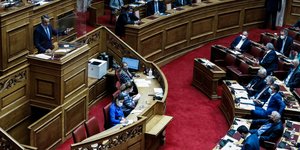 Ο πρωθυπουργός Κυριάκος Μητσοτάκης στη Βουλή
