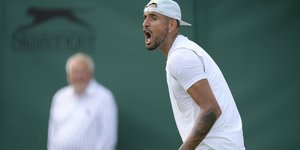 Ο Νικ Κύργιος στο χθεσινό του αγώνα στο Wimbledon