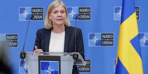 Η πρωθυπουργός της Σουηδίας, Μαγκνταλένα Άντερσον, στη σύνοδο κορυφής του ΝΑΤΟ