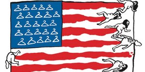 To σκίτσο γροθιά στο στομάχη τις Liberation για την απαγόρευση αμβλώσεων στις ΗΠΑ