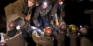 Ανθρακωρύχοι στο Zasyadko της Ουκρανίας