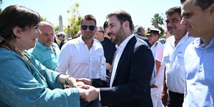 Ο Νίκος Ανδρουλάκης στη σημερινή του επίσκεψη στη Βόρεια Εύβοια