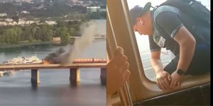 Το φλεγόμενο τρένο κοντά στη Βοστώνη