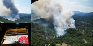 Εναέρια εικόνα από την πυρκαγιά στο Δάσος της Δαδιάς