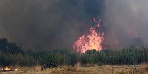 Δασική πυρκαγιά στην περιοχή Βατερά στη Λέσβο