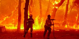 Συγκλονιστικό στιγμιότυπο από τη φωτιά στη Λέσβο
