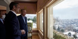 Κυριάκος Μητσοτάκης και Ταγίπ Ερντογάν στην Κωνσταντινούπολη