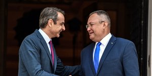 Συνάντηση του πρωθυπουργού Κυριάκου Μητσοτάκη και του πρωθυπουργού της Ρουμανίας, Νικολάε Τσιούκα