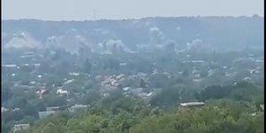 Εικόνα από τη στιγμή των βομβαρδισμών 