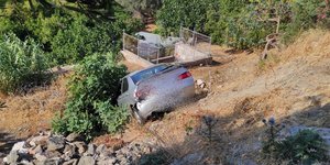 Το ΙΧ που ενεπλάκη το τροχαίο στη Σύρο