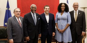 Ο Αλέξης Τσίπρας με μέλη του Αμερικανικού Κογκρέσου