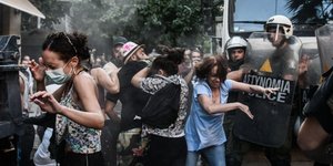 Διαμαρτυρία για το Μετρό στα Εξάρχεια