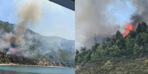 Μαίνεται η φωτιά στον Αγιον Ορος