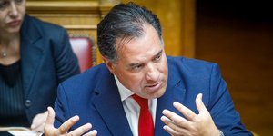 Ο Άδωνις Γεωργιάδης στη συζήτηση για το νομοσχέδιο για τα ναυπηγεία Ελευσίνας/ Φωτογραφία: Eurokinissi