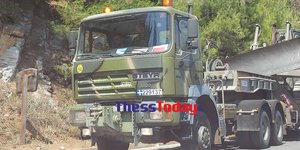 Στρατιωτικό κομβόι στη μάχη της κατάσβεσης στη Θάσο