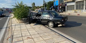 Το ΙΧ που ενεπλάκη στο τροχαίο ατύχημα