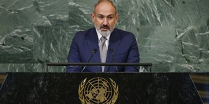 Ο Πρωθυπουργός της Αρμενίας στο βήμα της ΓΣ του ΟΗΕ/ Φωτογραφία: AP