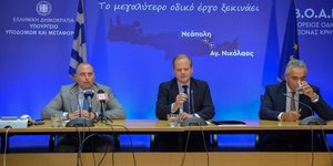 Ο Γιώργος Καραγιάννης, ο Κώστας Καραμανλής και ο Χρήστος Παναγιωτόπουλος (CEO ΑΚΤΩΡ)