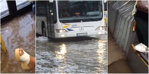 λεωφορείο πλημμύρες Θεσσαλονίκη