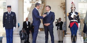 Κυριάκος Μητσοτάκης και Εμανουέλ Μακρόν στο Ελιζέ