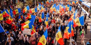 Φωτογραφία από τις χθεσινές διαδηλώσεις στη Μολδαβία/ Twitter