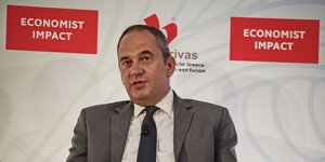 Ο Γιάννης Πλακιωτάκης στο συνέδριο του Economist/ Φωτογραφία: EUROKINISSI