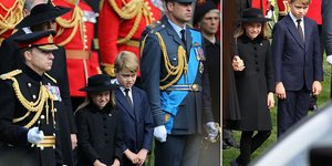 Πριγκίπισσα Σαρλότ και πρίγκιπας Τζορτζ στην κηδεία της βασίλισσας Ελισάβετ