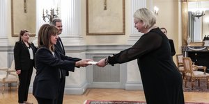 Η Κατερίνα Σακελλαροπούλου ΄και η νέα πρέσβης της Λιθουανίας Lina Skerstonaitė