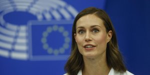 Η πρωθυπουργός της Φινλανδίας στο Ευρωπαϊκό Κοινοβούλιο/ Φωτογραφία: AP