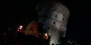 100 ΦΑΝΑΡΑΚΙΑ ΣΤΟ ΛΕΥΚΟ ΠΥΡΓΟ ΓΙΑ ΤΑ 100 ΧΡΟΝΙΑ ΑΠΟ ΤΗ ΜΙΚΡΑΣΙΑΤΙΚΗ ΚΑΤΑΣΤΡΟΦΗ/ Φωτογραφία: Ραφαήλ Γεωργιάδης/ EUROKINISSI