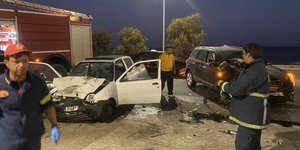 Tο ΙΧ που ενεπλάκησαν στο τροχαίο