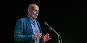 Ο Γραμματέας του ΜέΡΑ 25, Γιάνης Βαρουφάκης/ Φωτογραφία: EUROKINISSI