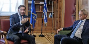 Συνάντηση του Νίκου Ανδρουλάκη με τον Ανδρέα Μαυρογιάννη