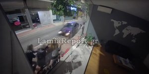 Τρελή πορεία αυτοκινήτου στη Λαμία