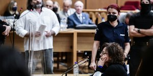 Η Μάγδα Φύσσα και ο Γιάννης Λαγός στη δίκη της Χρυσής Αυγής