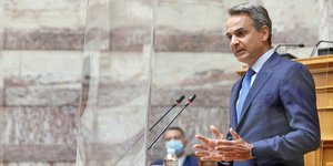 Ο Κυριάκος Μητσοτάκης στην συνεδρίαση της ΚΟ της ΝΔ