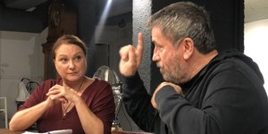 Σπύρος Παπαδόπουλος και Ρένια Λουιζίδου στις πρόβες 