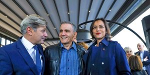 Ο Ευκλείδης Τσακαλώτος και η Όλγα Νάσση σε παρουσίαση βιβλίου