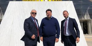 Δημήτρης Μελισσανίδης, Τζορτζ Τσούνης και Γιώργος Μελισσανίδης στην OPAP Arena