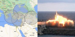 Χάρτης του TRT Haber με την εμβέλεια του νέου τουρκικού πυραύλου Tayfun