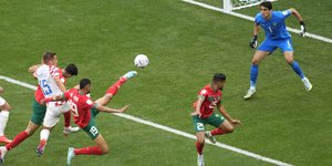 Φάση από τον αγώνα Μαρόκο-Κροατία