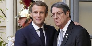 Ο Γάλλος πρόεδρος Εμανουέλ Μακρόν και ο Κύπριος ομόλογός του Νίκος Αναστασιάδης