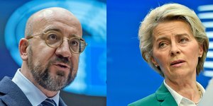 Ο πρόεδρος του Ευρωπαϊκού Συμβουλίου, Σαρλ Μισέλ, και η πρόεδρος της Κομισιόν, Ούρσουλα Φον ντερ Λάιεν