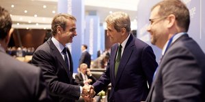 Ο Κυριάκος Μητσοτάκης με τον Τζον Κέρι 