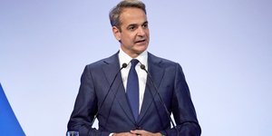 Ο Κυριάκος Μητσοτάκης στην ομιλία του στην Πάτρα